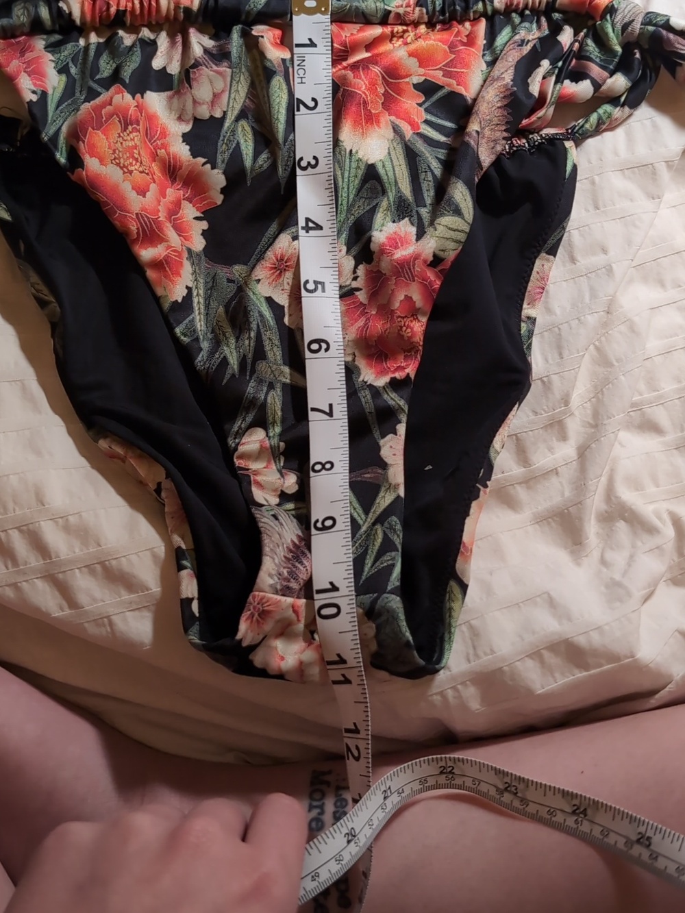 Black Halter One-Piece Swimsuit with Pink Floral Print - Picture 4 of 6